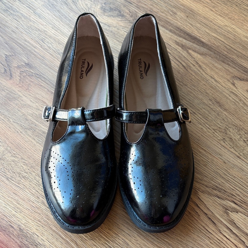 Black Women's Maryjane Leather Shoes